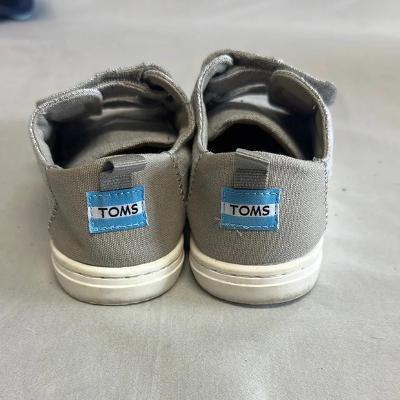 Toms Gray Velcro Strap Sneakers with White Sole - Picture 2 of 6